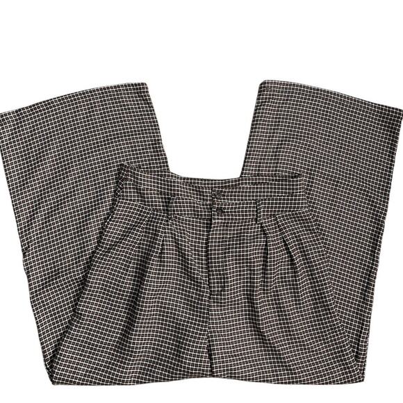 CIDER Preppy Houndstooth High Waist Wide Leg Trousers Size XL - Picture 9 of 12